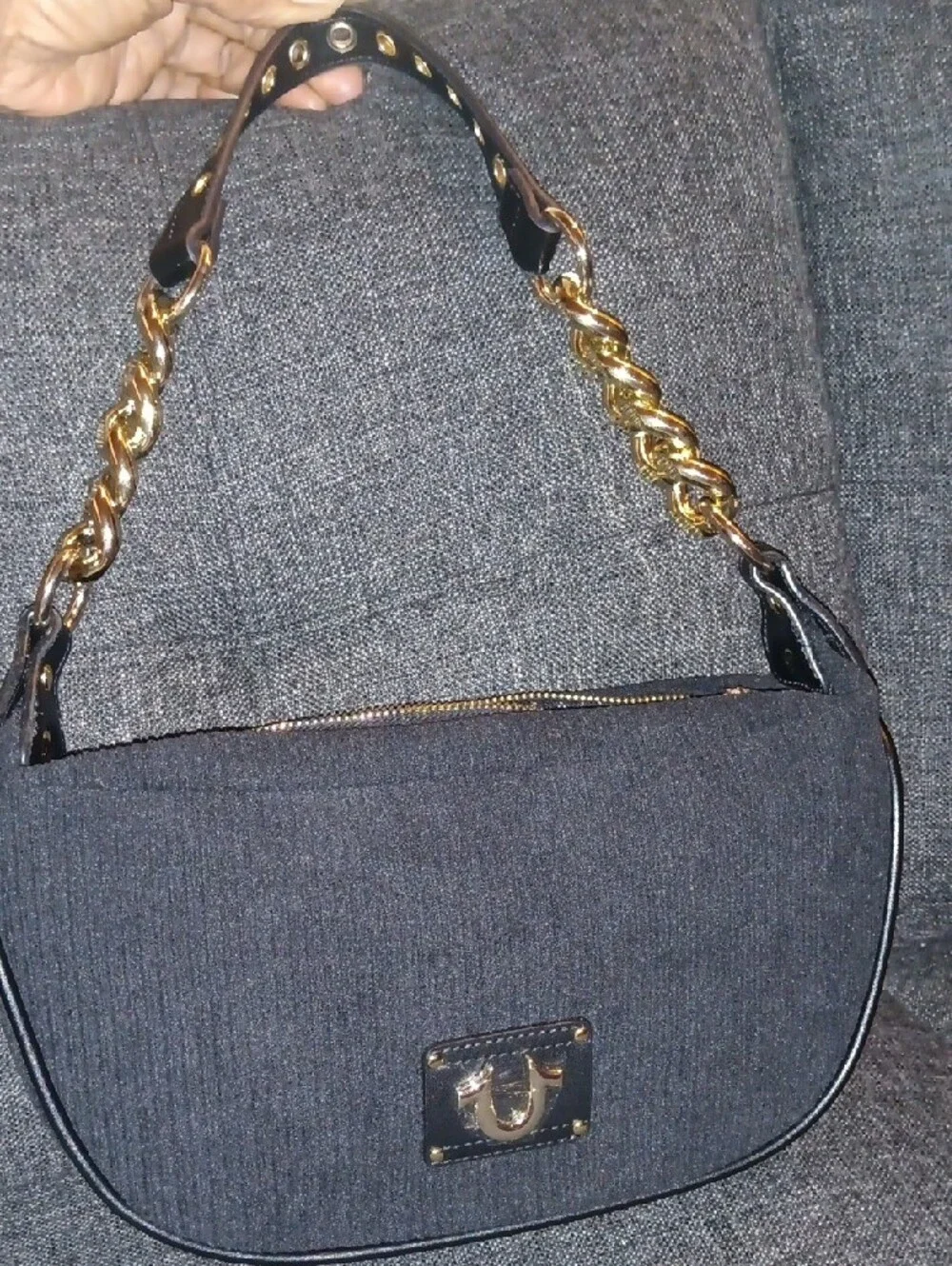 True Religion Black Hobo Handbag